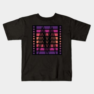 “Dimensional Levels” - V.5 Orange/Purple - (Geometric Art) (Dimensions) - Doc Labs Kids T-Shirt